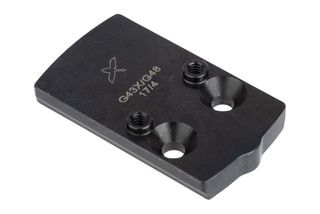 Trijicon RMRcc optic adapter plate fits GLOCK 43X/48 MOS and is made of steel